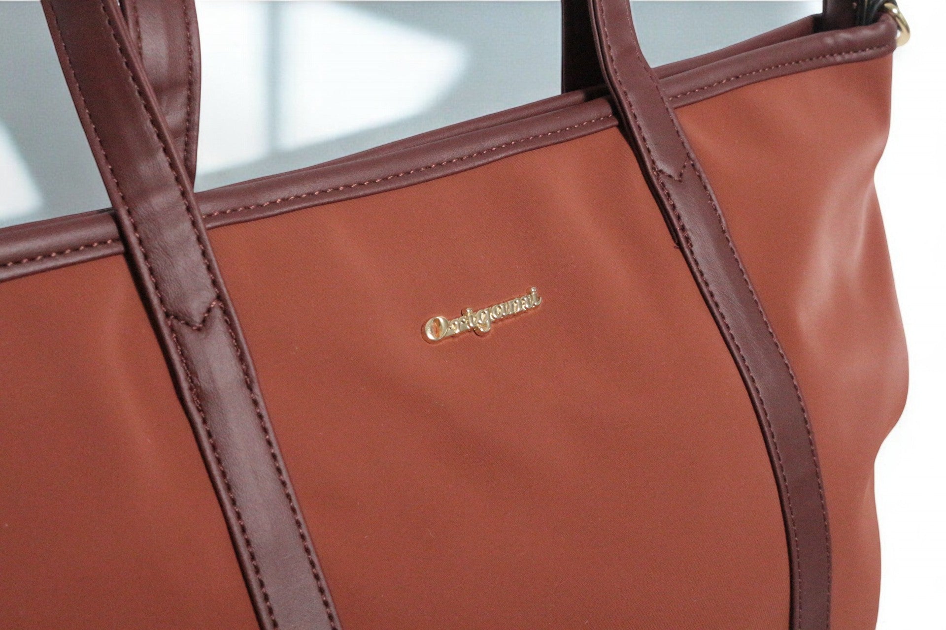 Origami Sac à Bandoulière Cuir synthétique, Polyester Marron   Neuf 4
