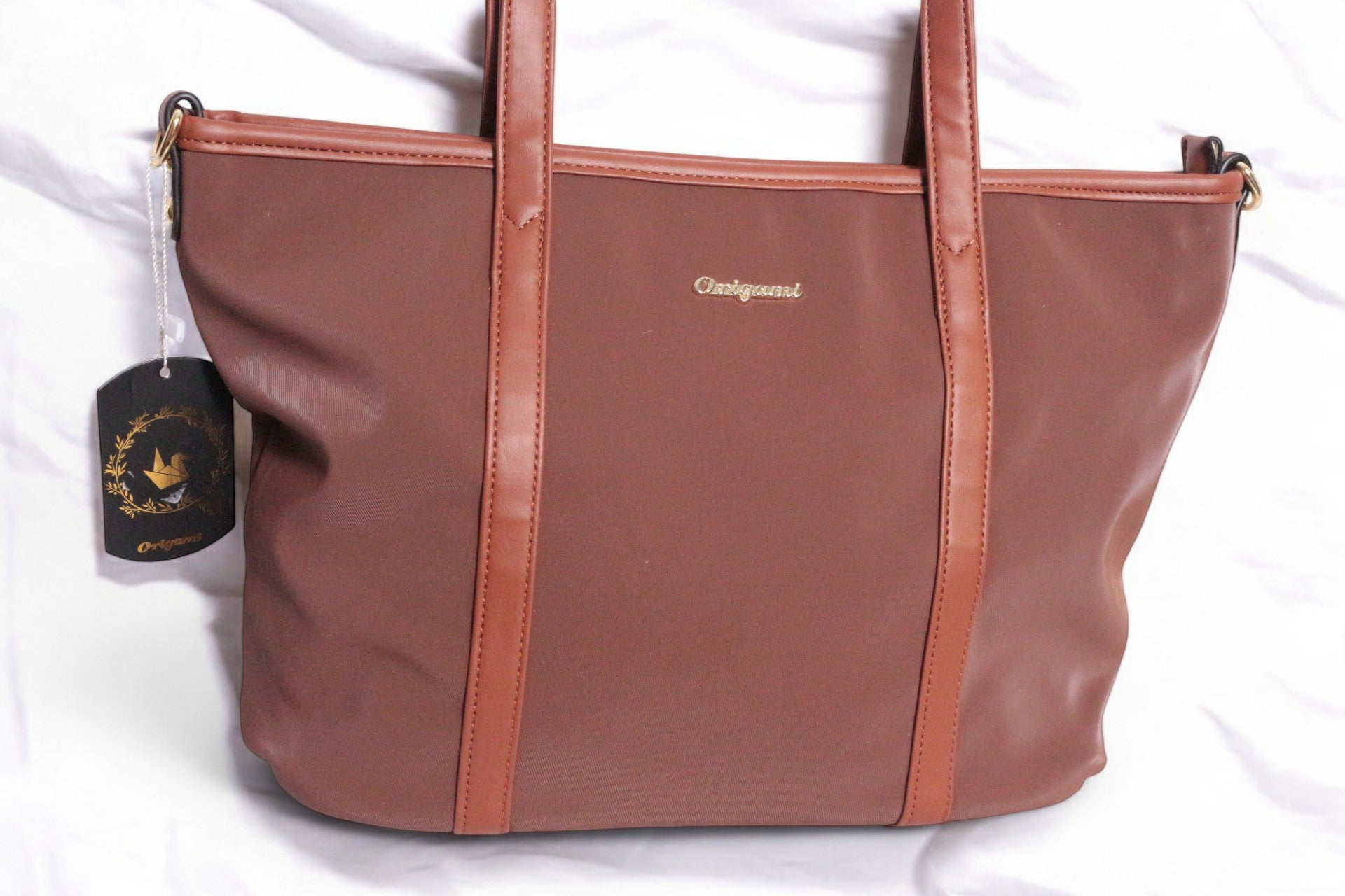 Origami Sac à Bandoulière Cuir synthétique, Polyester Marron   Neuf 13