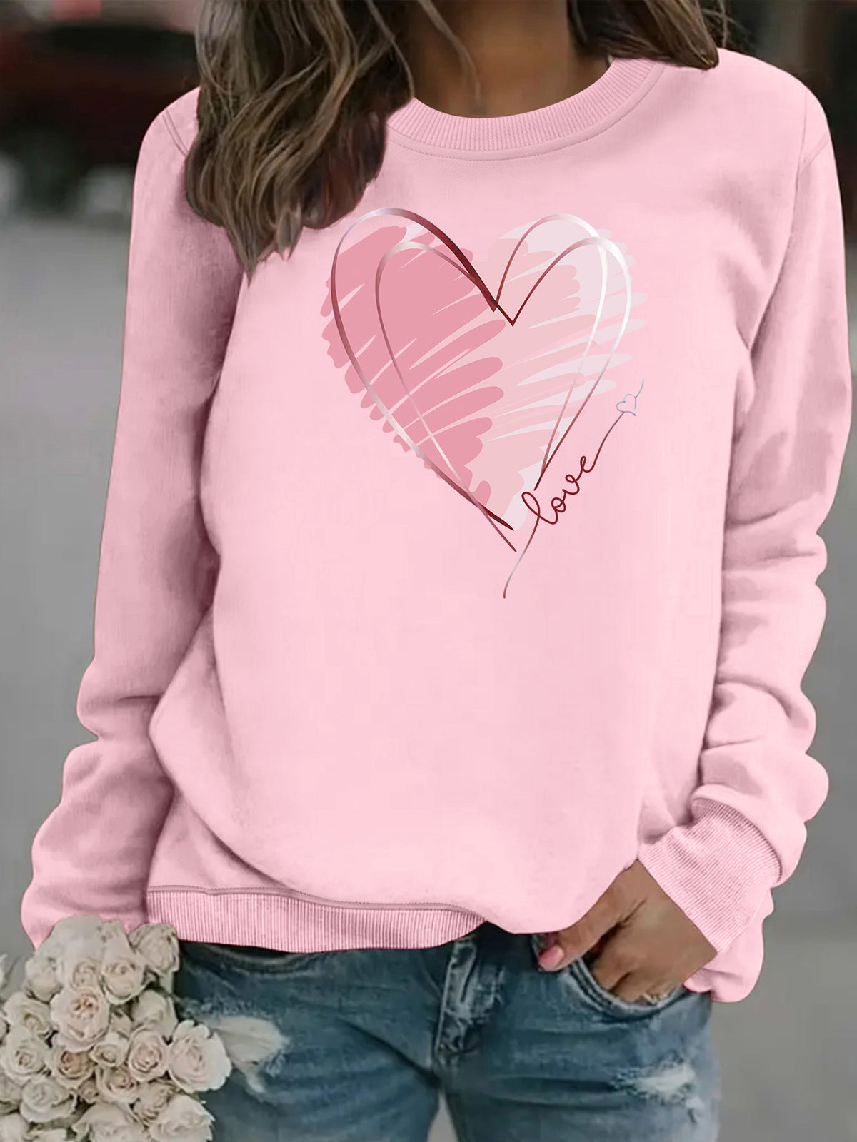 Sweat-shirt épais col rond manches lanternes – photo 2 – Frippin'Dealz