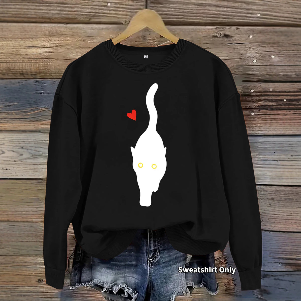 Sweat-shirt col rond en polyester, manches lanternes, imprimé transfert thermique, coupe ample, pour femme, 7 coloris 6