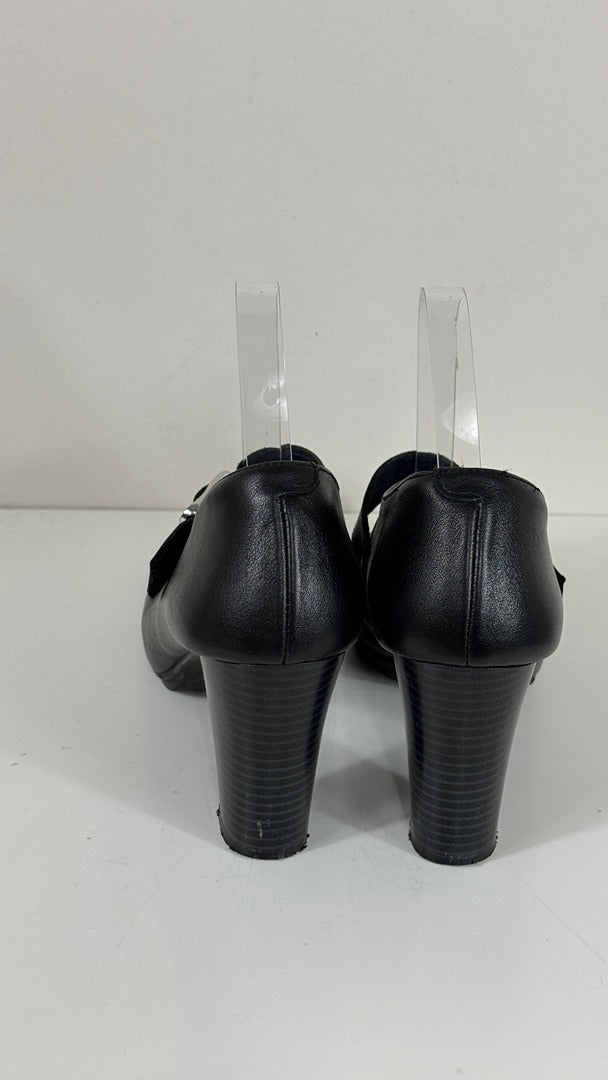 Bottines Clackers Cuir Noir Talons 40 Vintage 90s 6