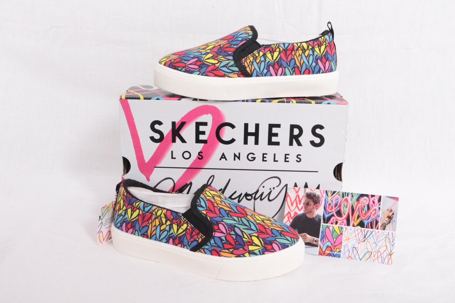 Skechers – Slip-on Poppy heart in love – Cotone – Nero, multicolore