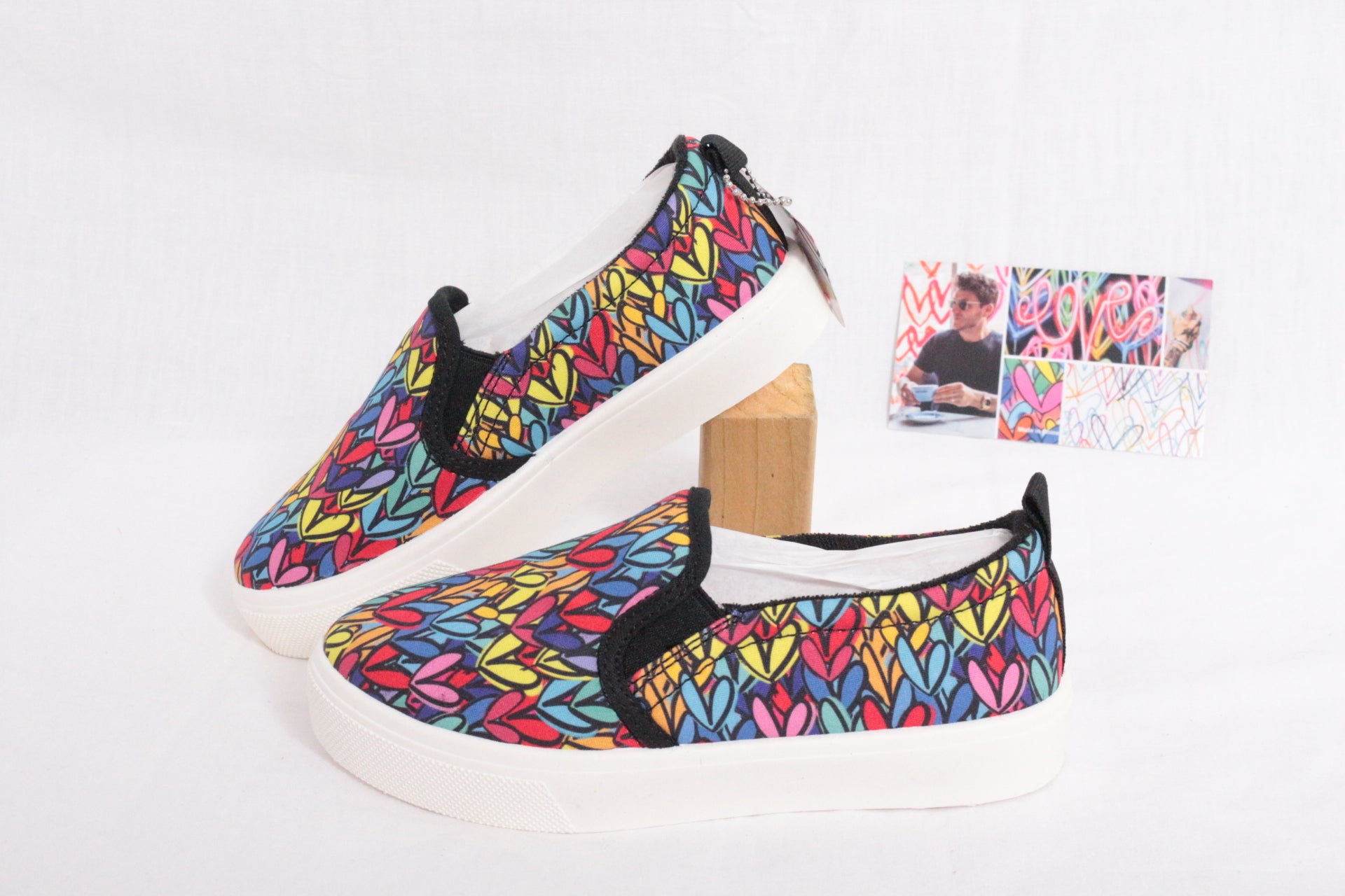 Skechers – Slip-on Poppy heart in love – Cotone – Nero, multicolore