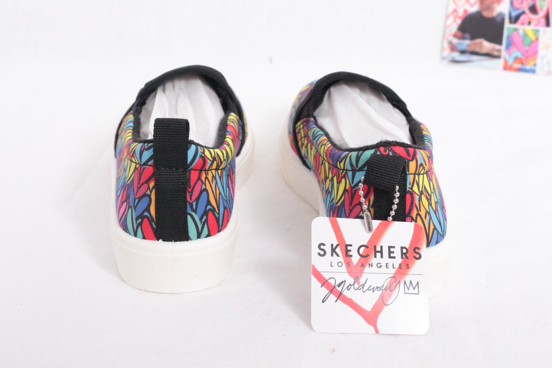 Skechers – Slip-ons Poppy heart in love – Baumwolle – Schwarz, mehrfarbig 6