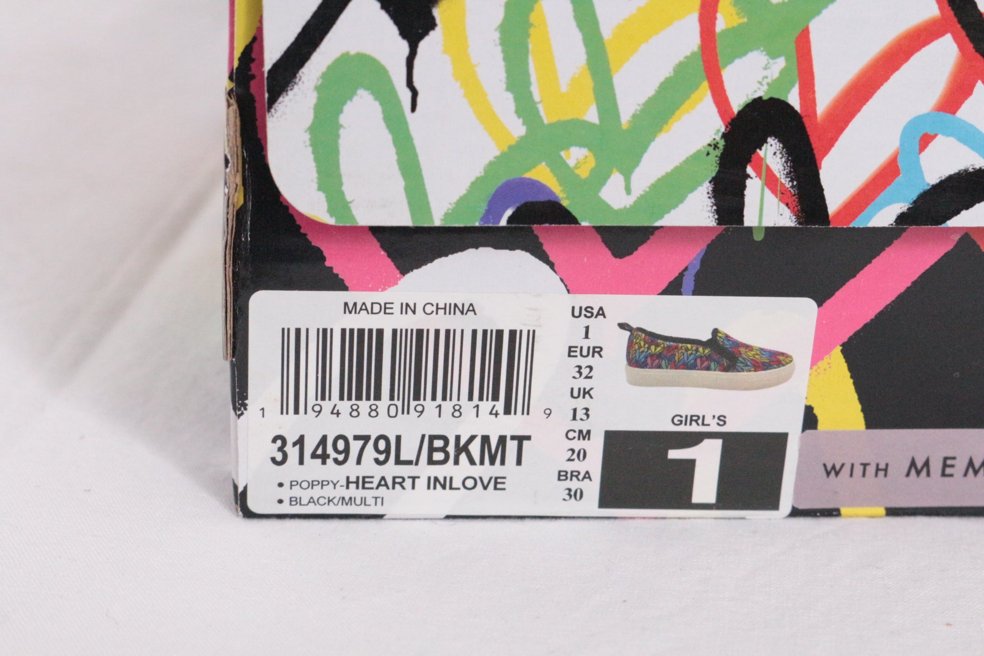 Skechers – Slip-ons Poppy heart in love – Baumwolle – Schwarz, mehrfarbig 9