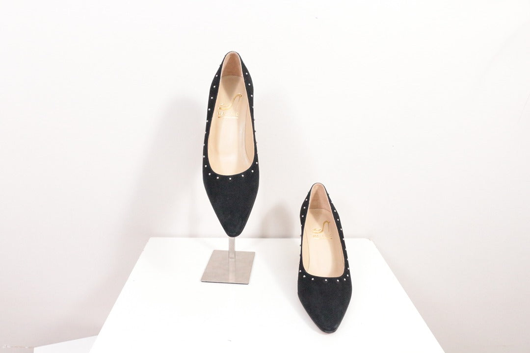 Escarpins Malefic noir daim clous taille 36 10