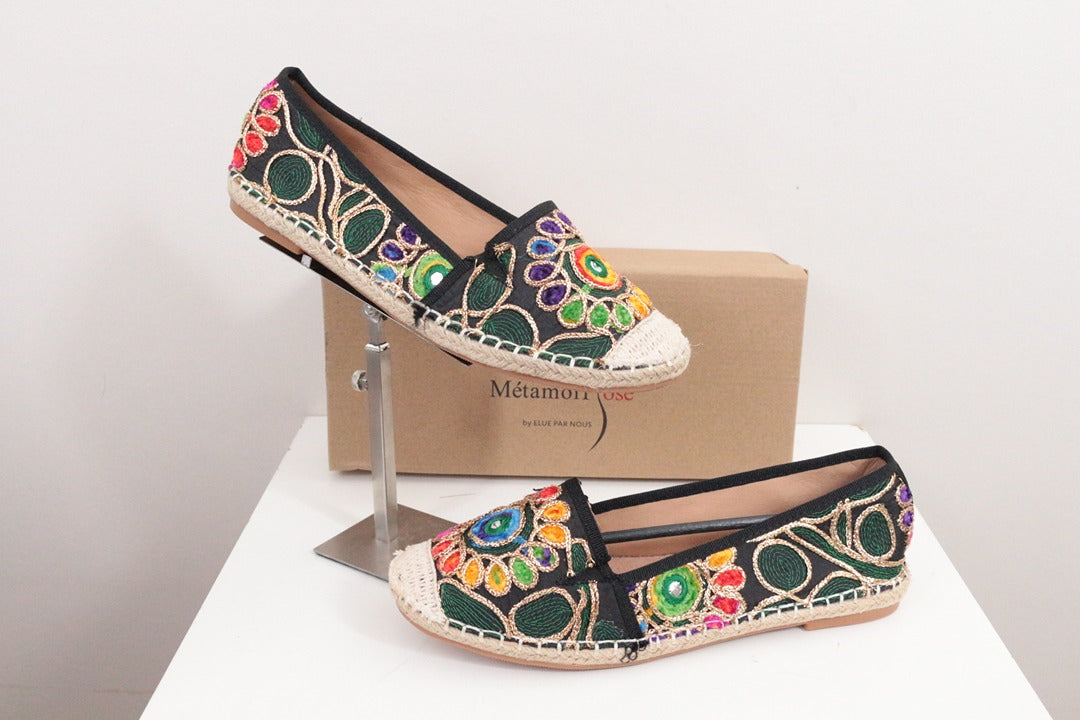 Espadrilles Métamorf'ose Elue Par Nous brodées noir 39 1