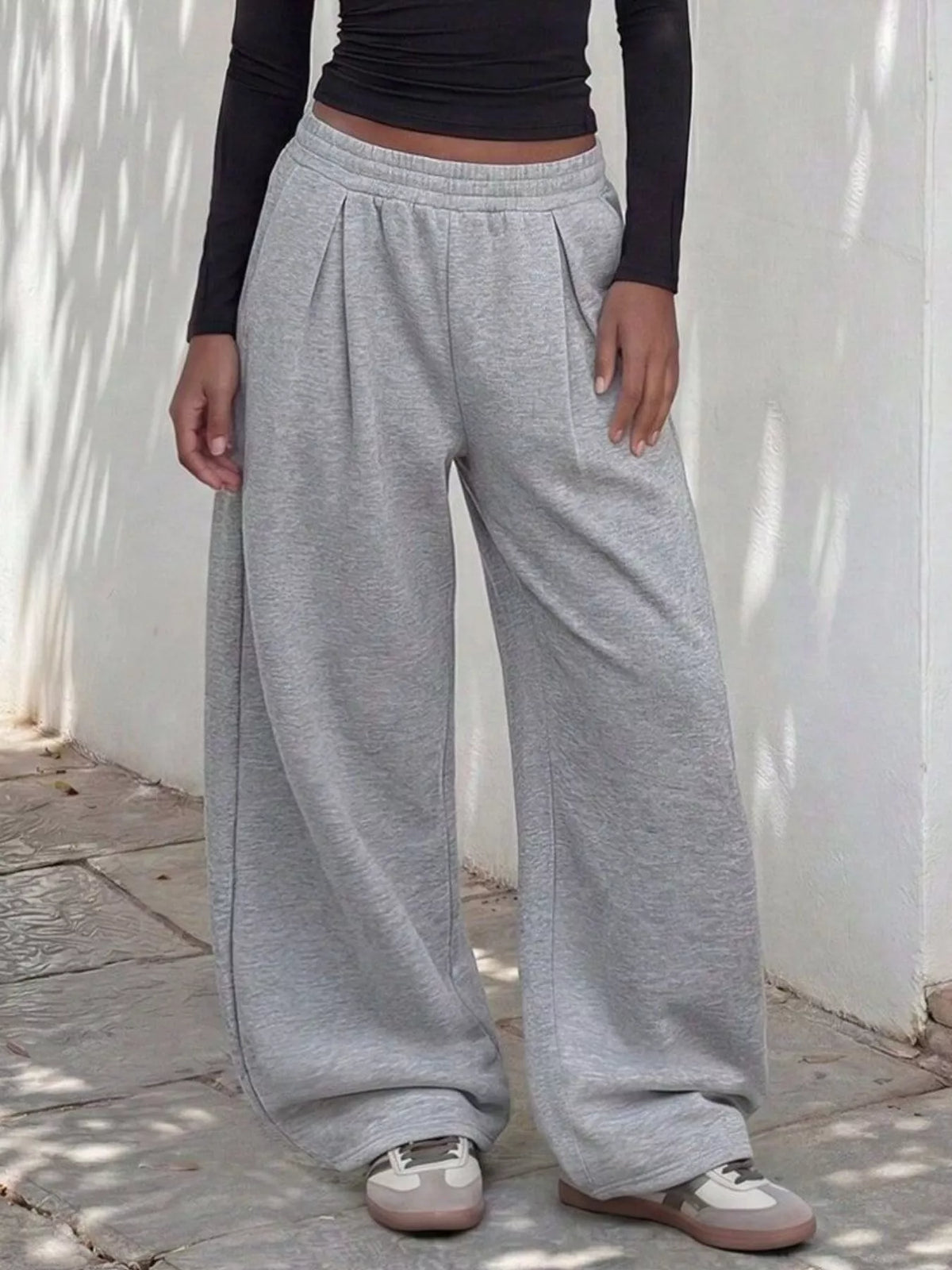 Pantalon jogging jambe large taille élastique – photo 4 – Frippin'Dealz