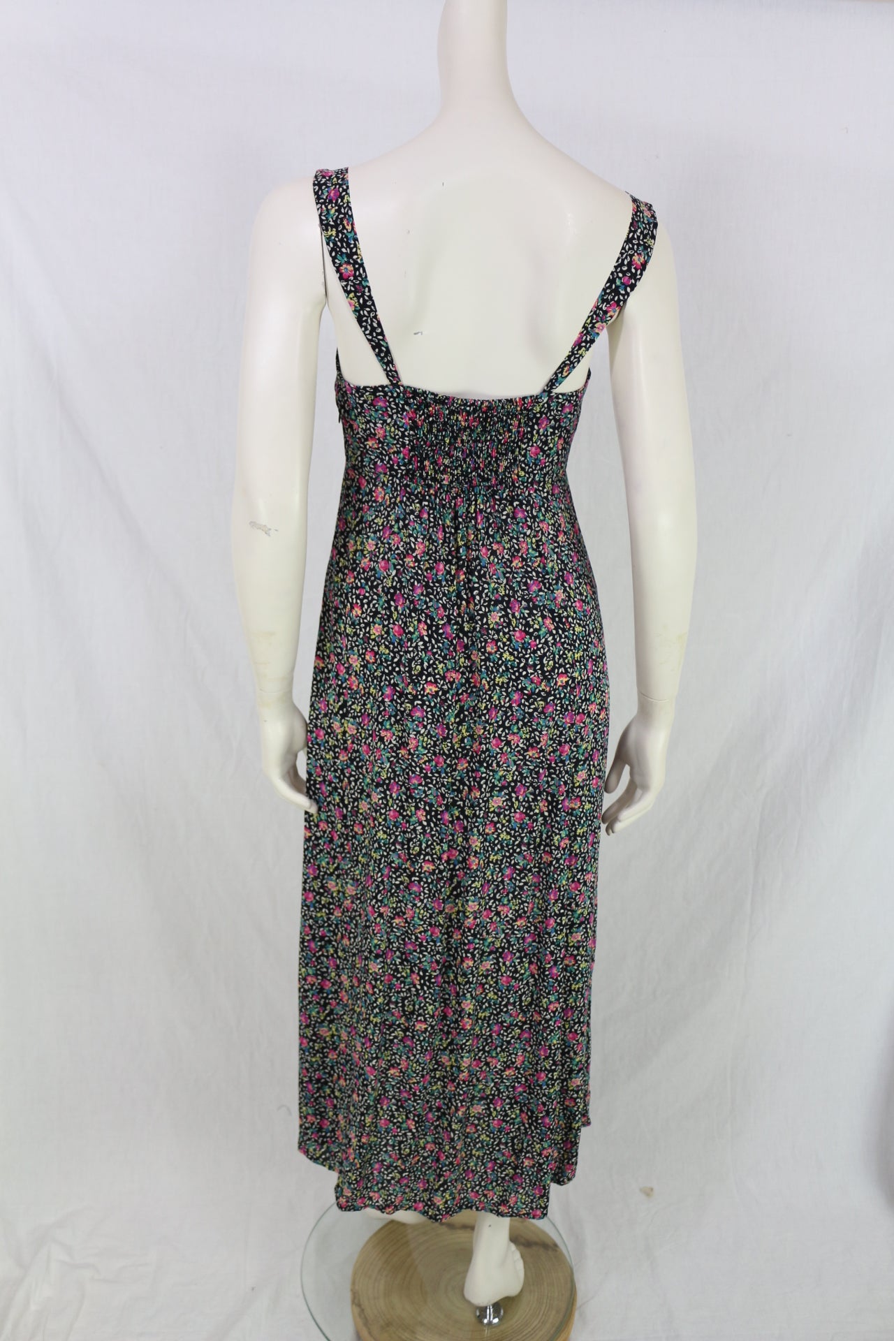 Robe longue Zara fleurie fendue noir & rose 🌸 Taille S Neuve avec étiquette 7
