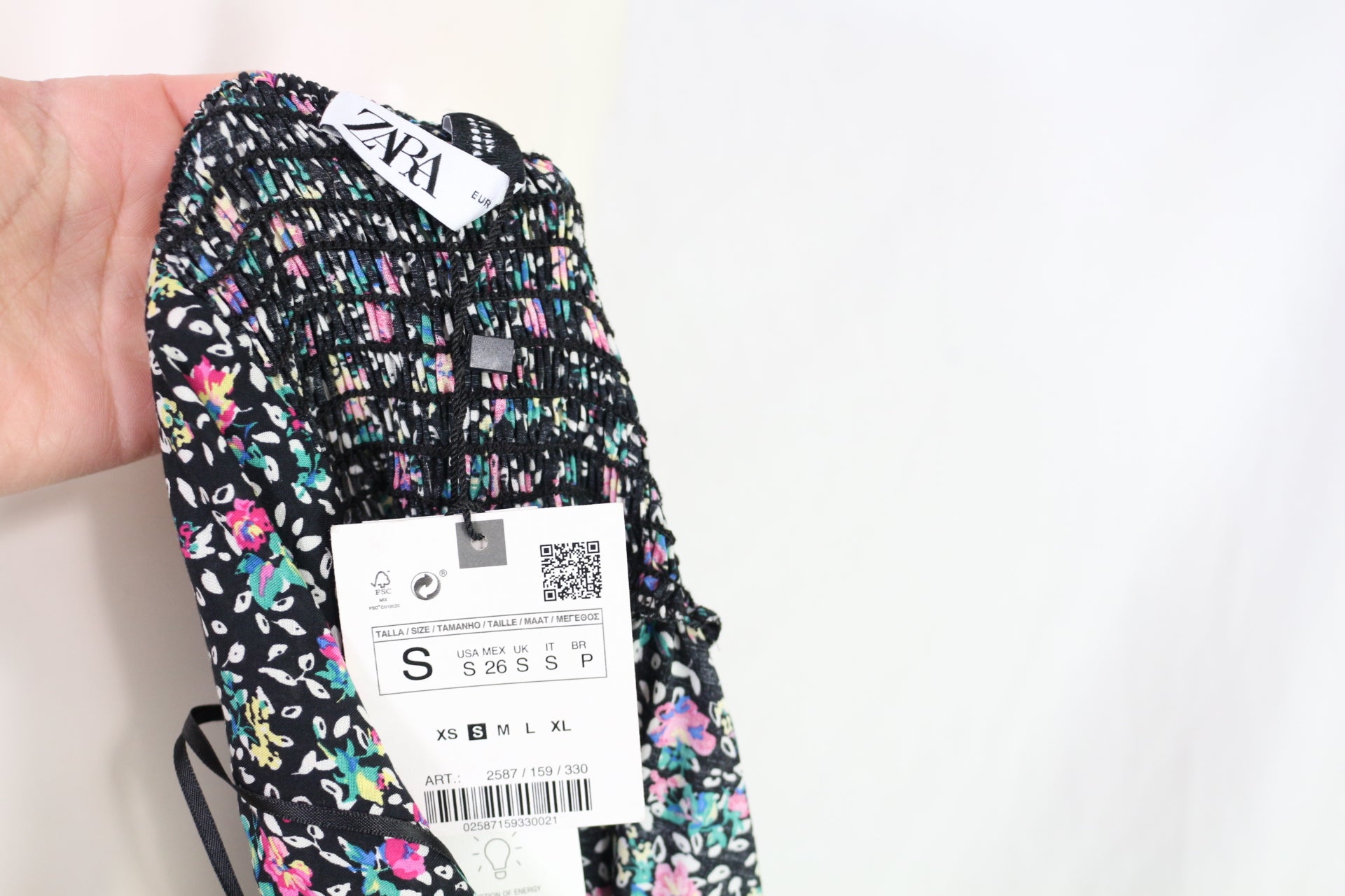 Robe longue Zara fleurie fendue noir & rose 🌸 Taille S Neuve avec étiquette 12