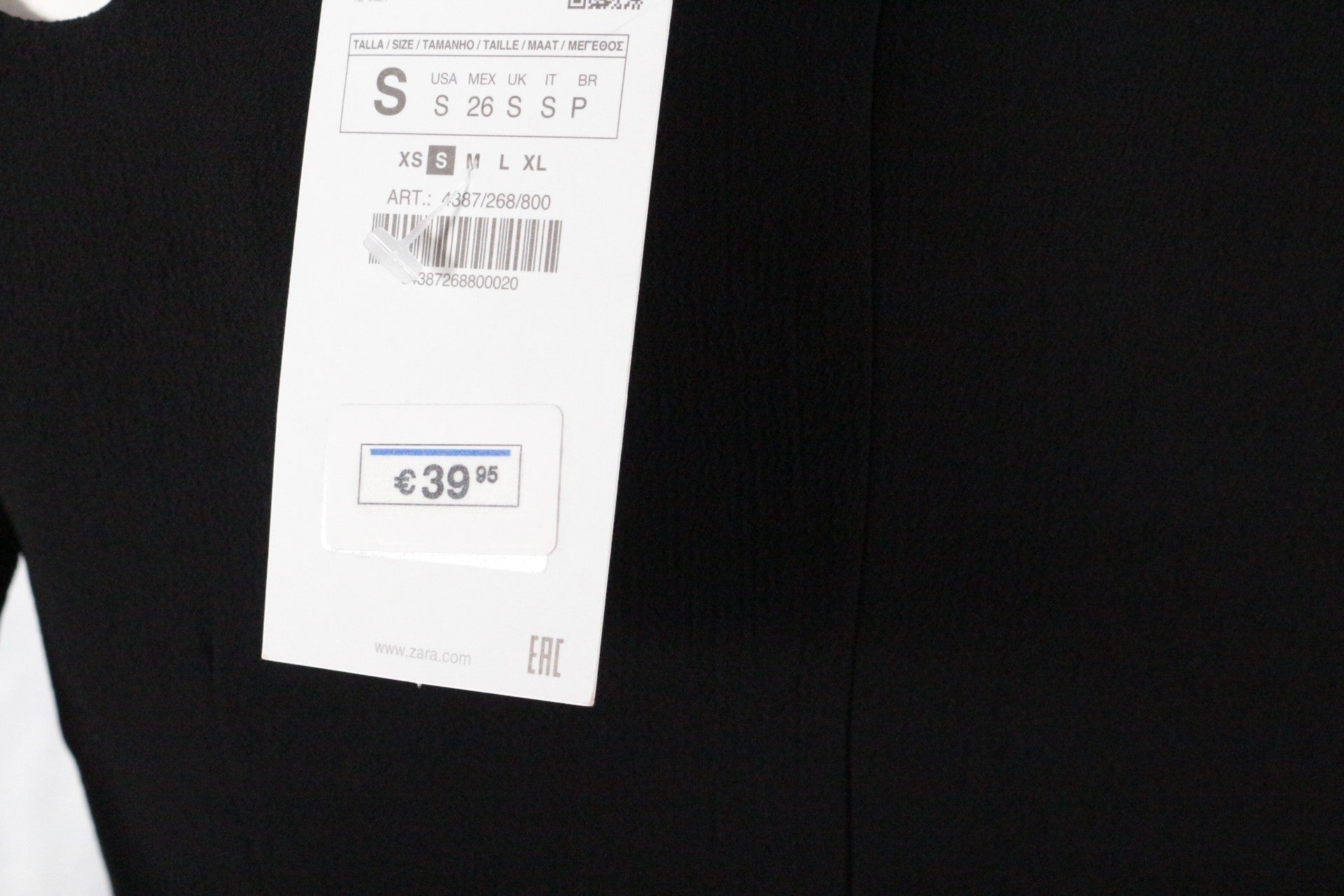 Zara Robe courte Polyester Noir   Neuf 8
