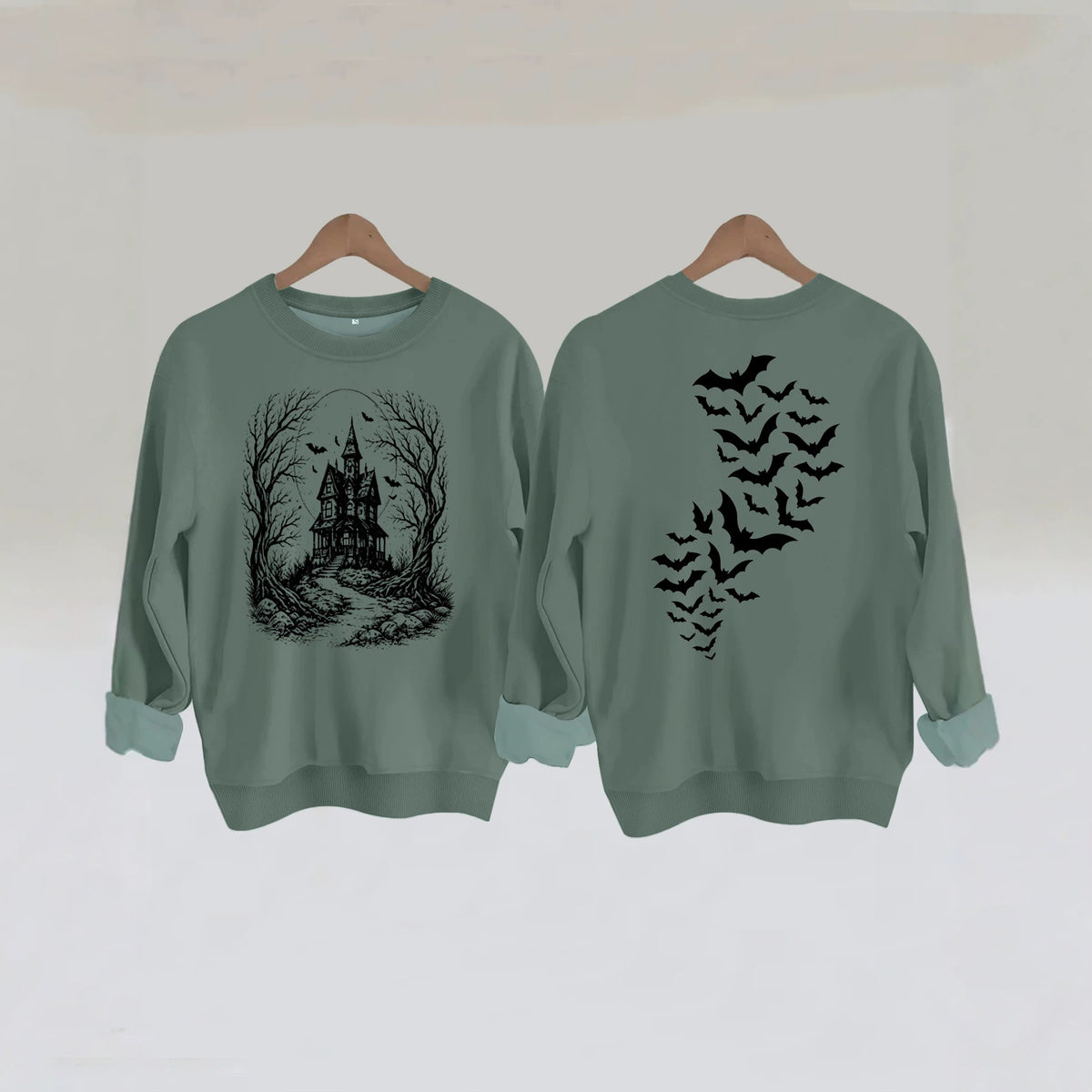 Sweat ample à col rond, manches lanternes, imprimé transfert thermique, pour femme, 7 coloris dont café et rouge orangé 3