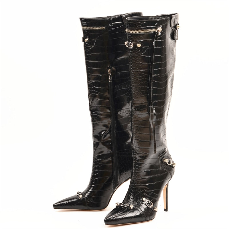 Bottes hautes punk talon aiguille femme – photo 18 – Frippin'Dealz