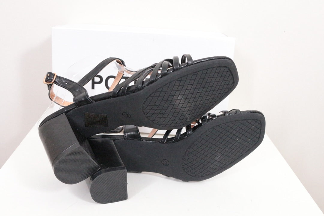 Poti Pati Sandales Cuir Synthétique Noir 39 Neuf 10