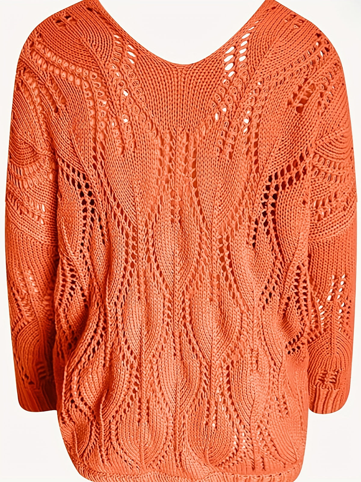 Haut en maille découpe feuille orange femme – photo 10 – Frippin'Dealz