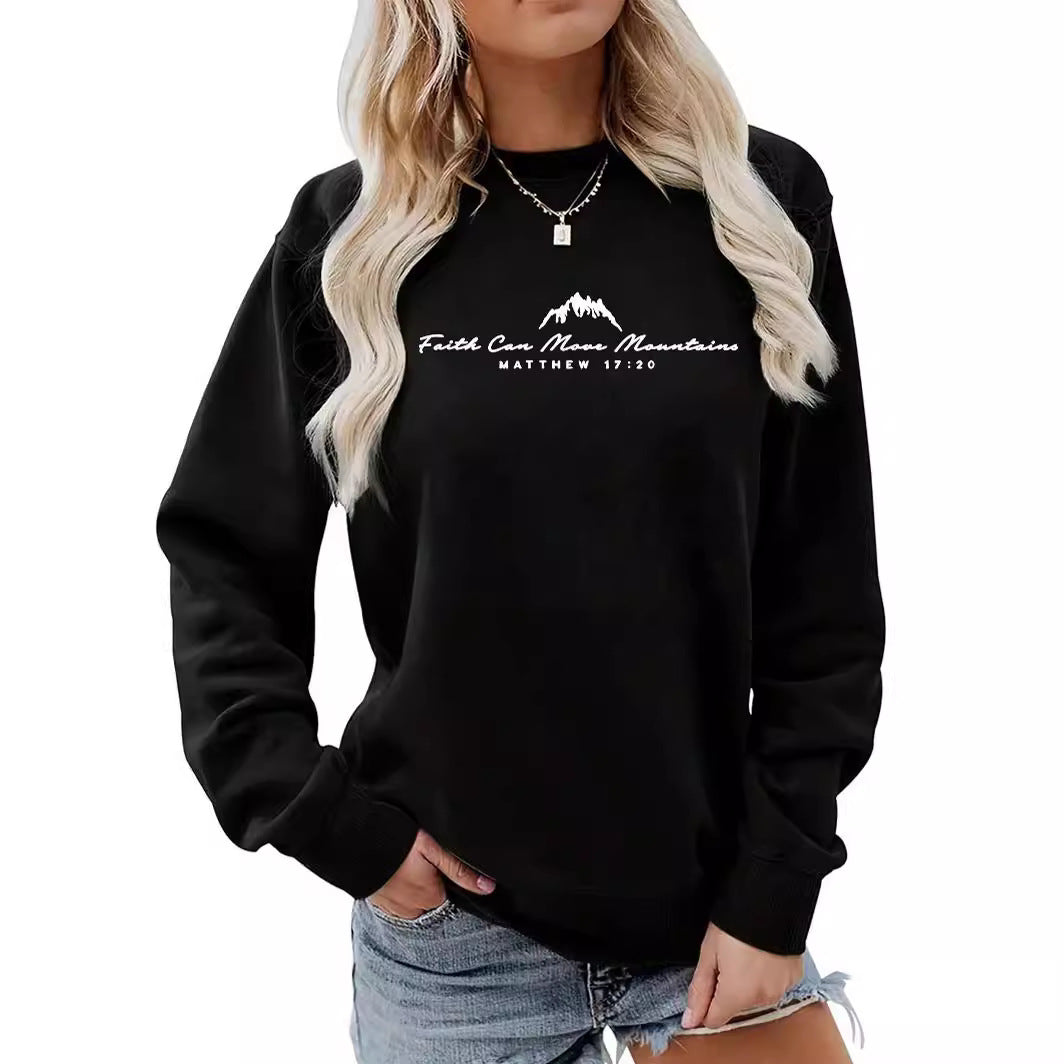 Sweat à col rond imprimé « Faith Can Move Mountains » 2