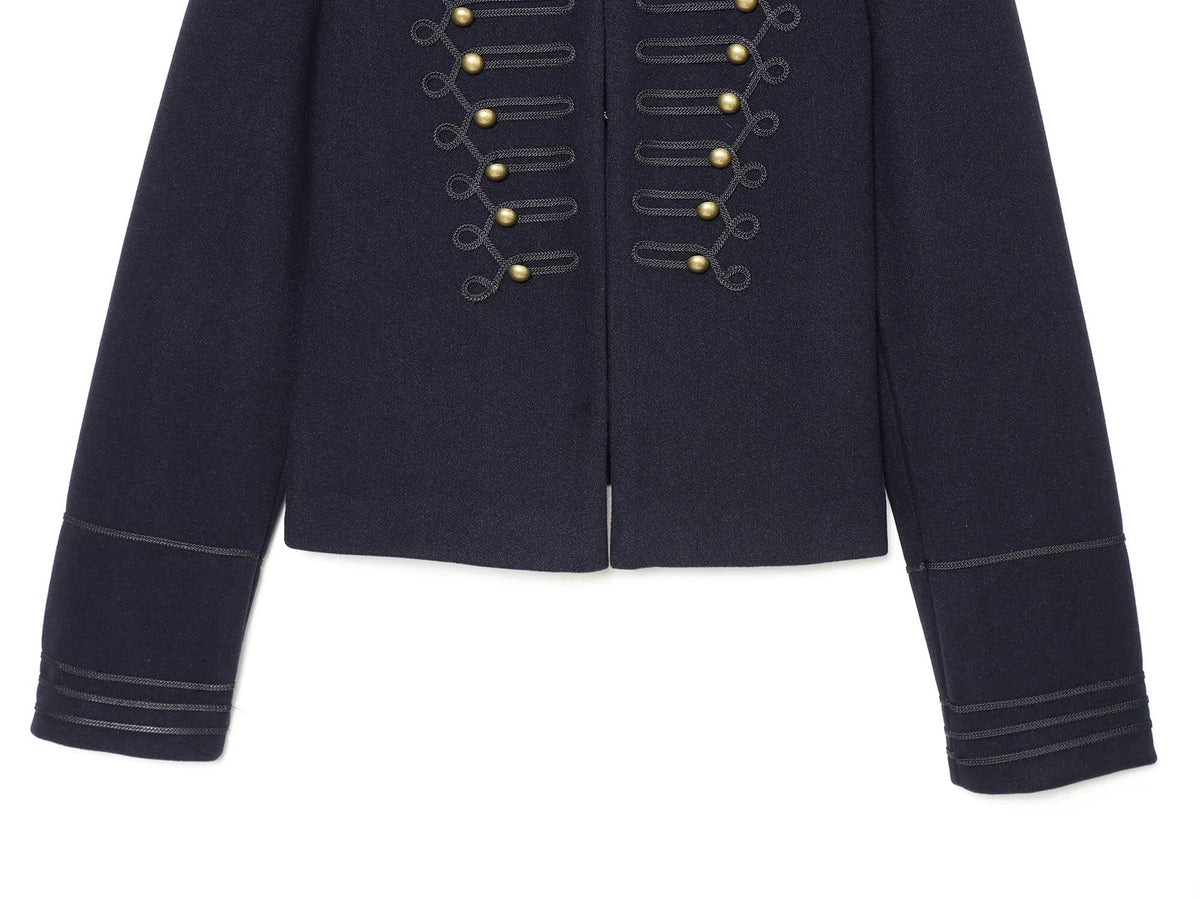 Veste courte col montant bleu marine femme – photo 13 – Frippin'Dealz