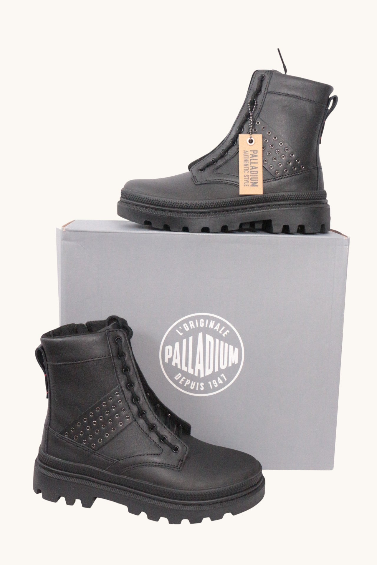 Palladium Bottines Cuir Noir  36 Neuf