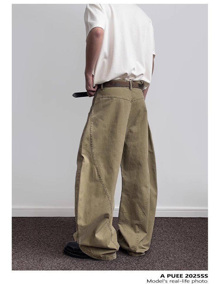 Pantalon cargo en denim rétro brodé de lettres pour homme, coupe droite déstructurée légèrement évasée 16