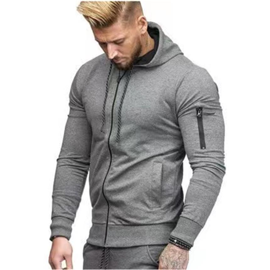 Sweat zippé pour homme à manches zippées, doublé polaire, 6 coloris 8