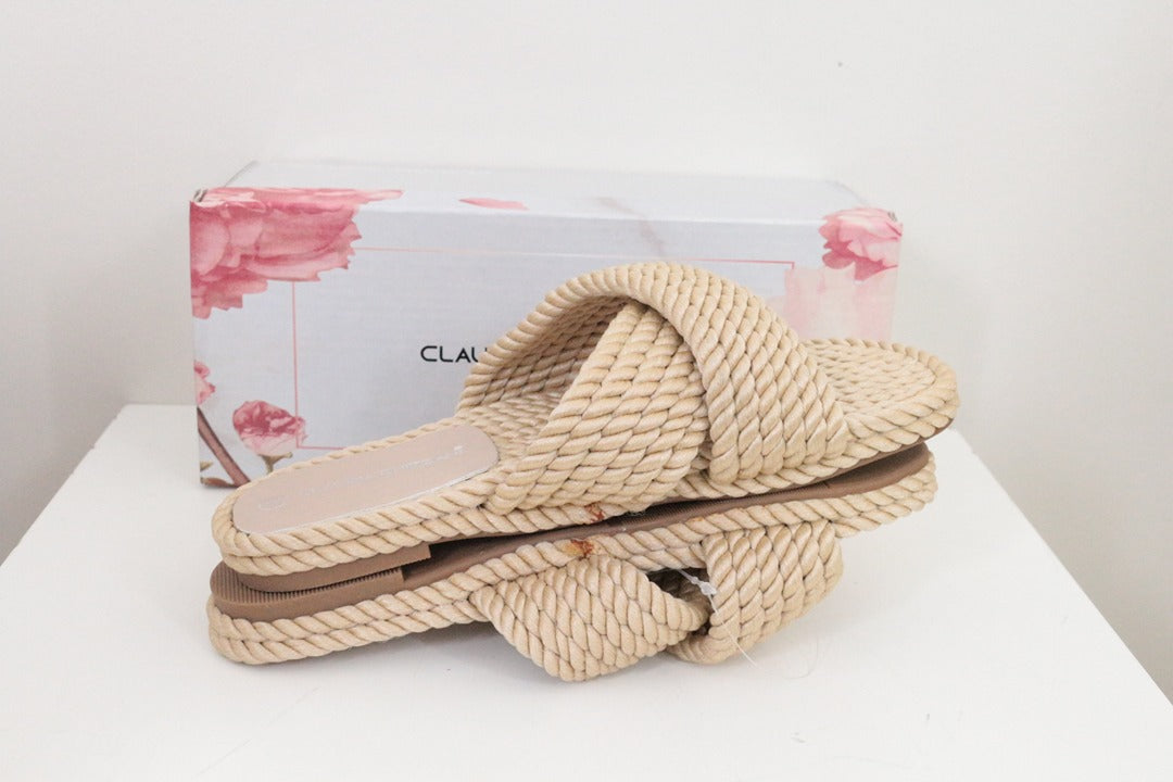 Mules en corde Claudia Ghizzani beige 38 neuves 5
