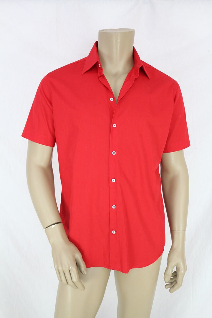 Chemise manches courtes Jake's coton rouge taille L