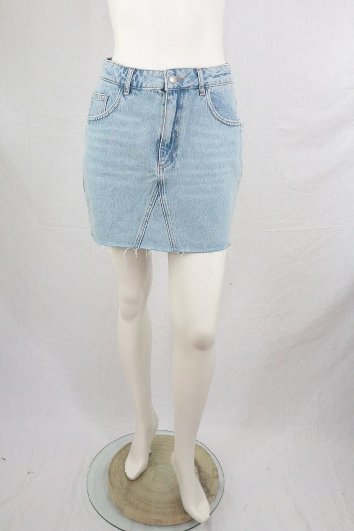 Mini Jupe En Jean Sisley Bleu Clair 38 Y2k Vintage 2