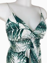 Robe D'ete New Collection Blanc Motif Tropical L 7