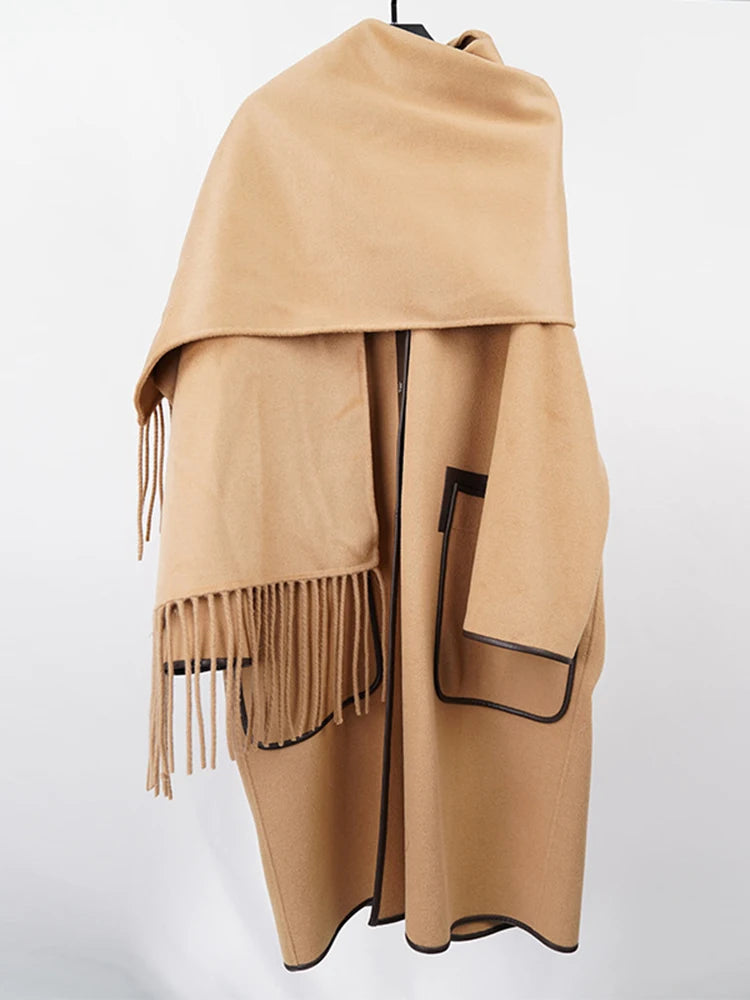 Manteau long laine camel oversize femme – photo 2 – Frippin'Dealz