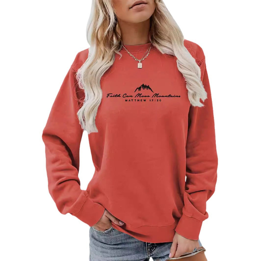 Sweat à col rond imprimé « Faith Can Move Mountains » 6