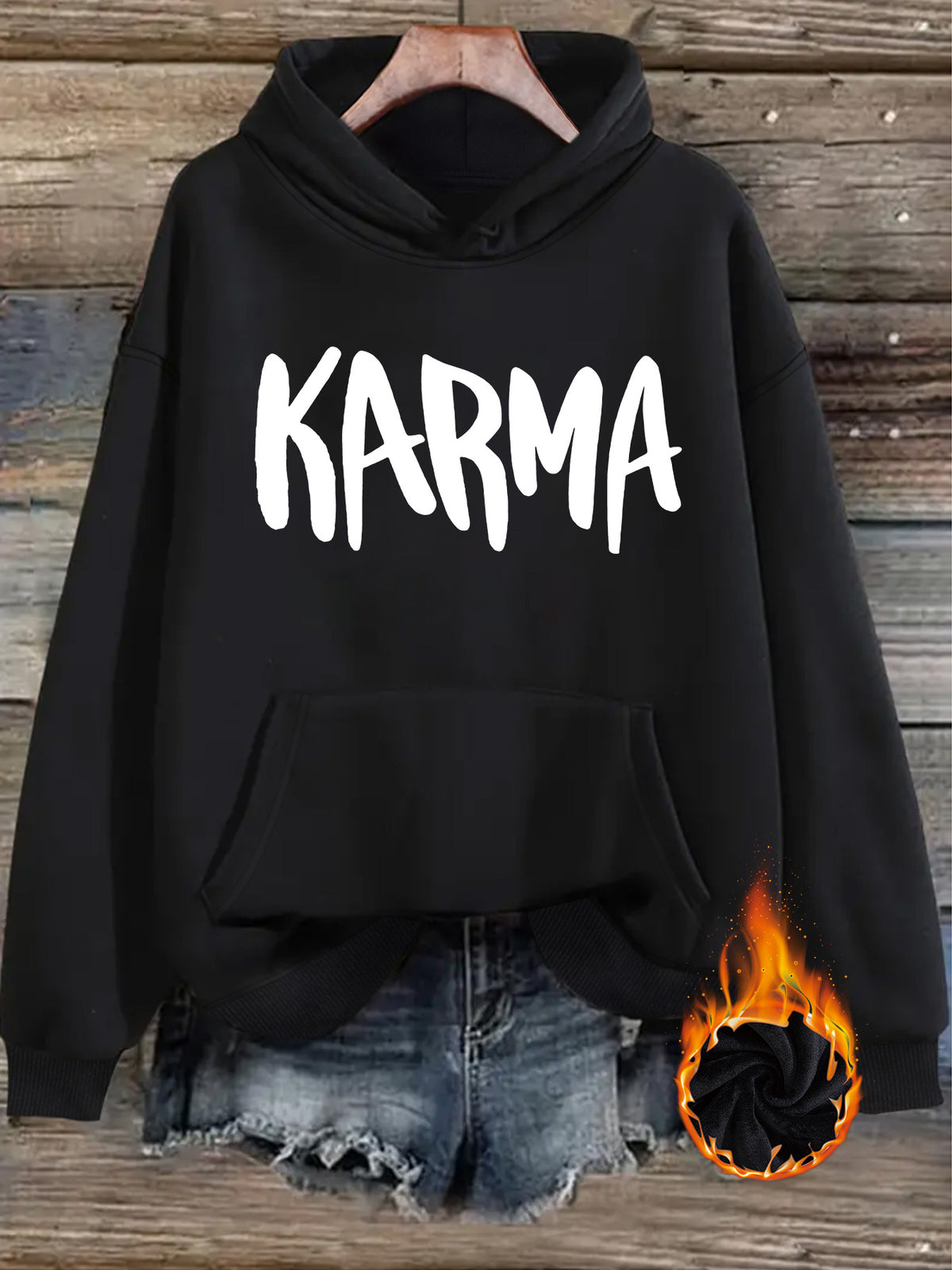 Sweat à capuche ample, manches lanternes, poche, imprimé, épais, pour femme, 8 coloris 9