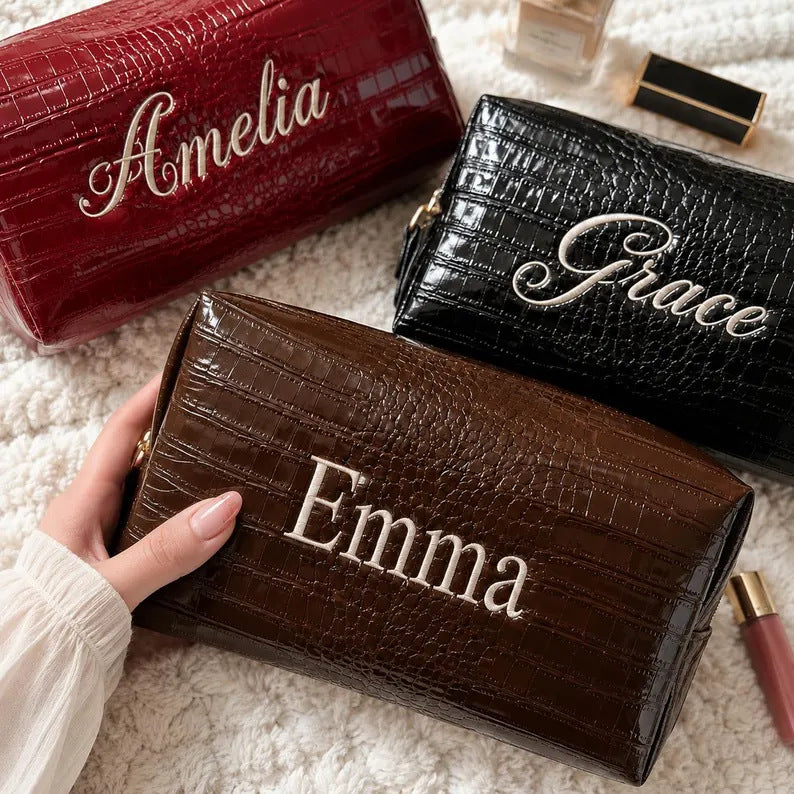 Trousse de maquillage effet croco – photo 1 – Frippin'Dealz