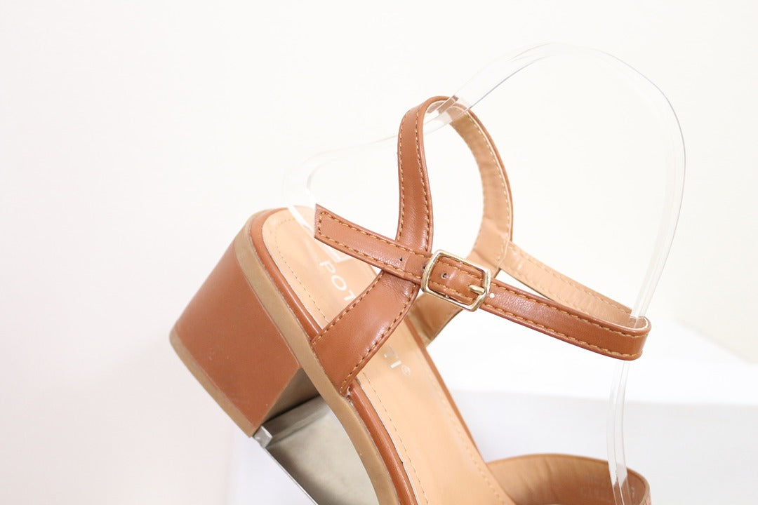 Sandales Poti Pati marron à talons carrés taille 37 3