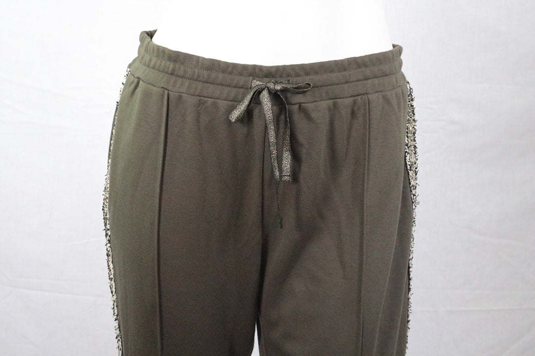 Pantalon de survêtement K Design kaki bandes pailletées L 3