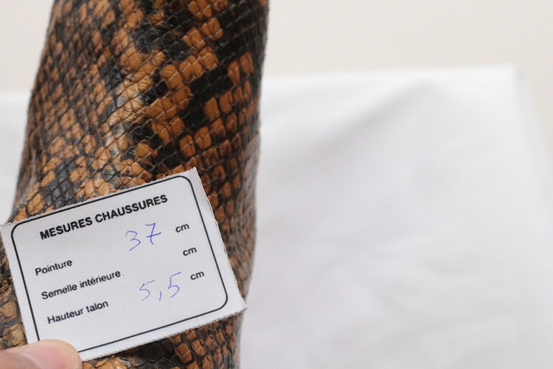 Bottines Sandro cuir de python véritable Marron Taille 37 3