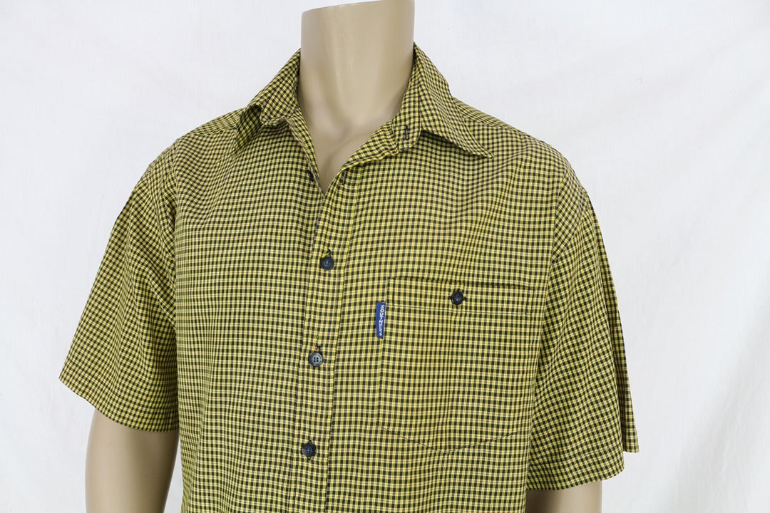Chemise carreaux Southern Männermode coton jaune L 4