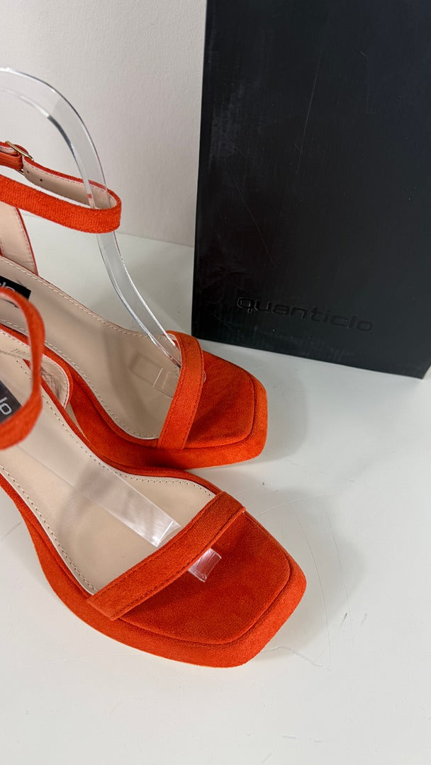 Sandales à talons Quanticlo en suédine orange taille 38 9