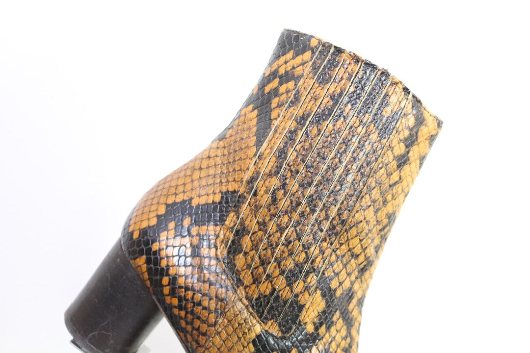 Bottines Sandro cuir de python véritable Marron Taille 37 7