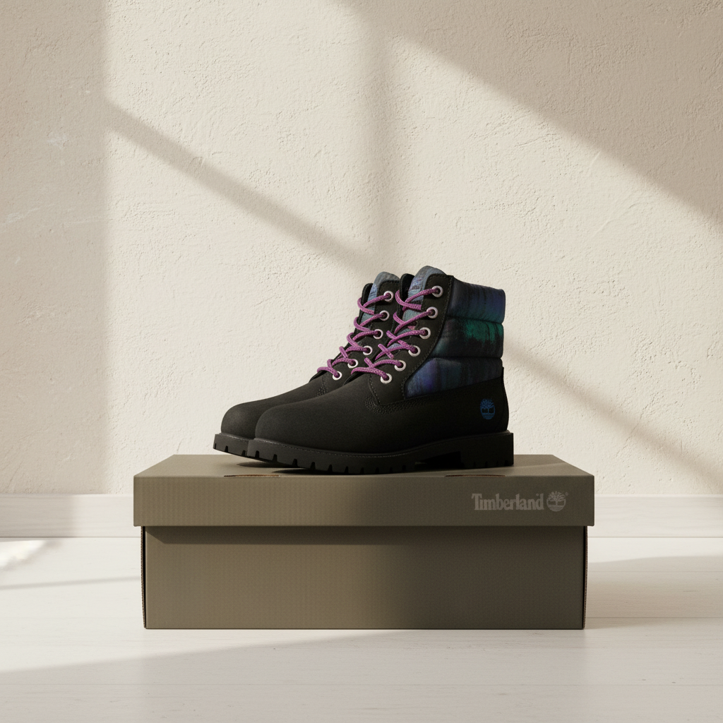 Timberland Bottines à lacets Cuir Noir, Multicolore  35 Neuf
