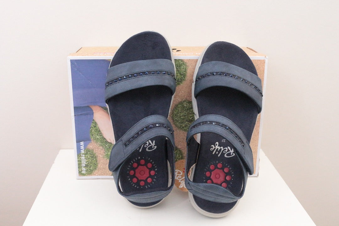 Sandales Relife bleu marine confort Soft Reflex taille 37 5