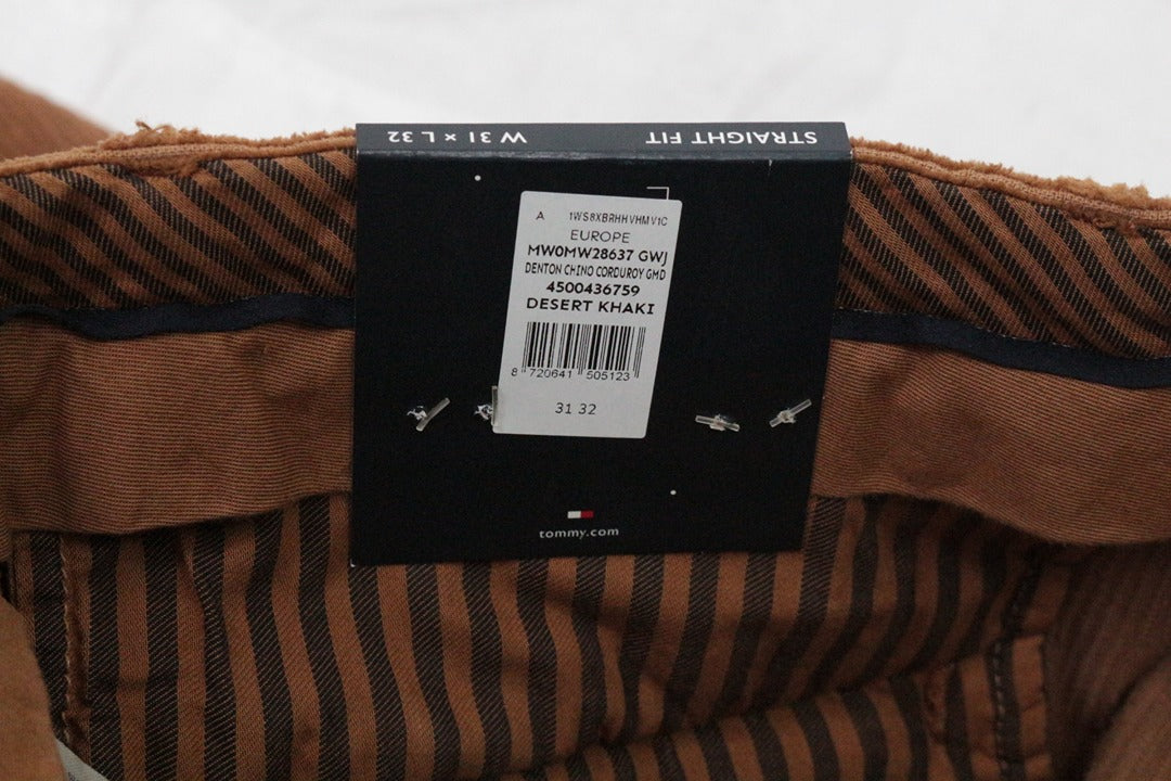 Chino Tommy Hilfiger velours côtelé marron 31 32 - Neuf avec étiquette 12