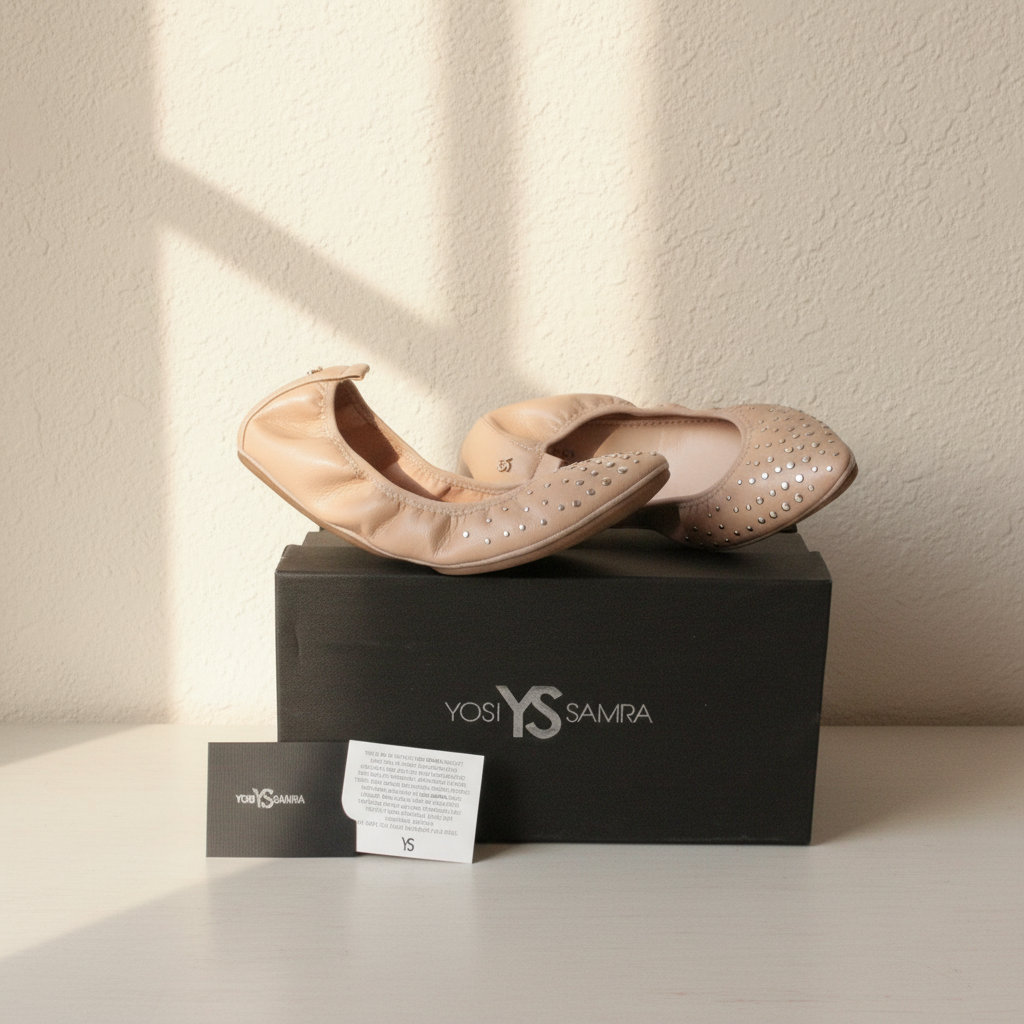 Yosi Samra Ballerines Cuir Beige  38 Neuf
