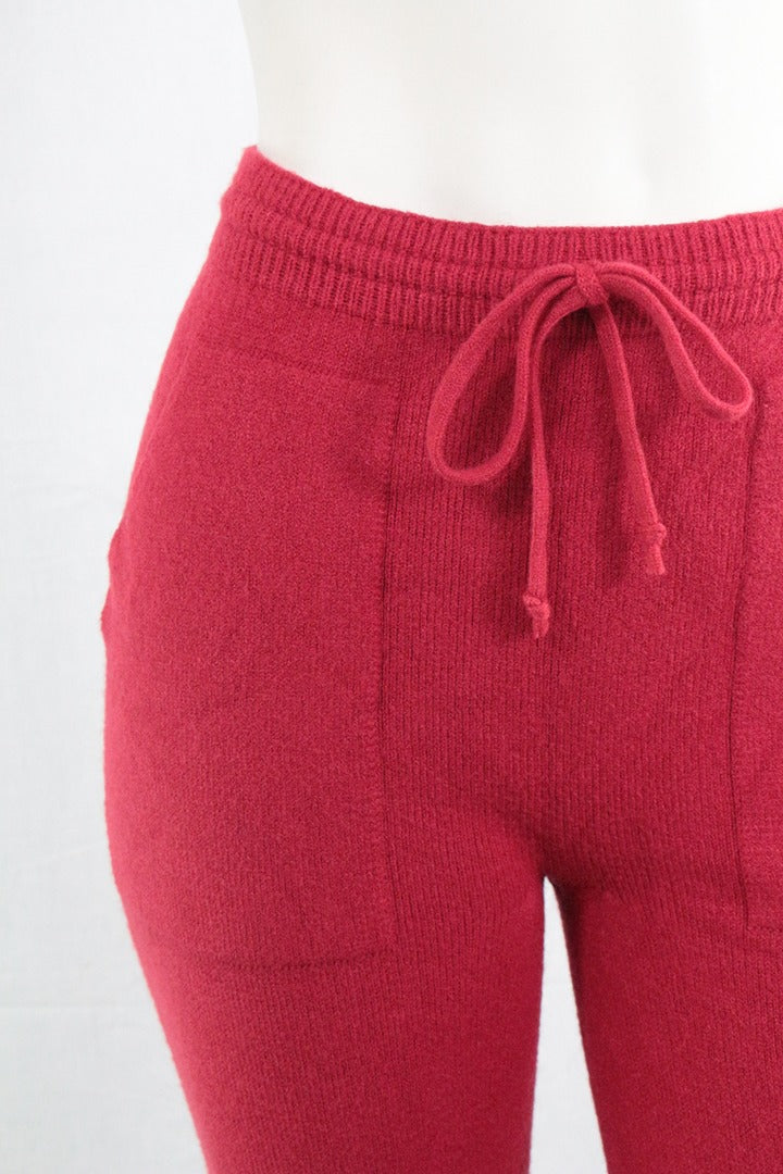 Pantalon Large Made In Italy Rouge M Old Money 1