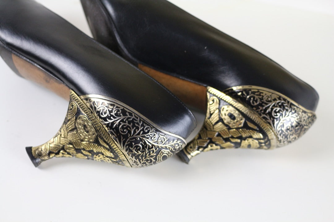 Escarpins Sergio Rossi noir et or vintage 37 9