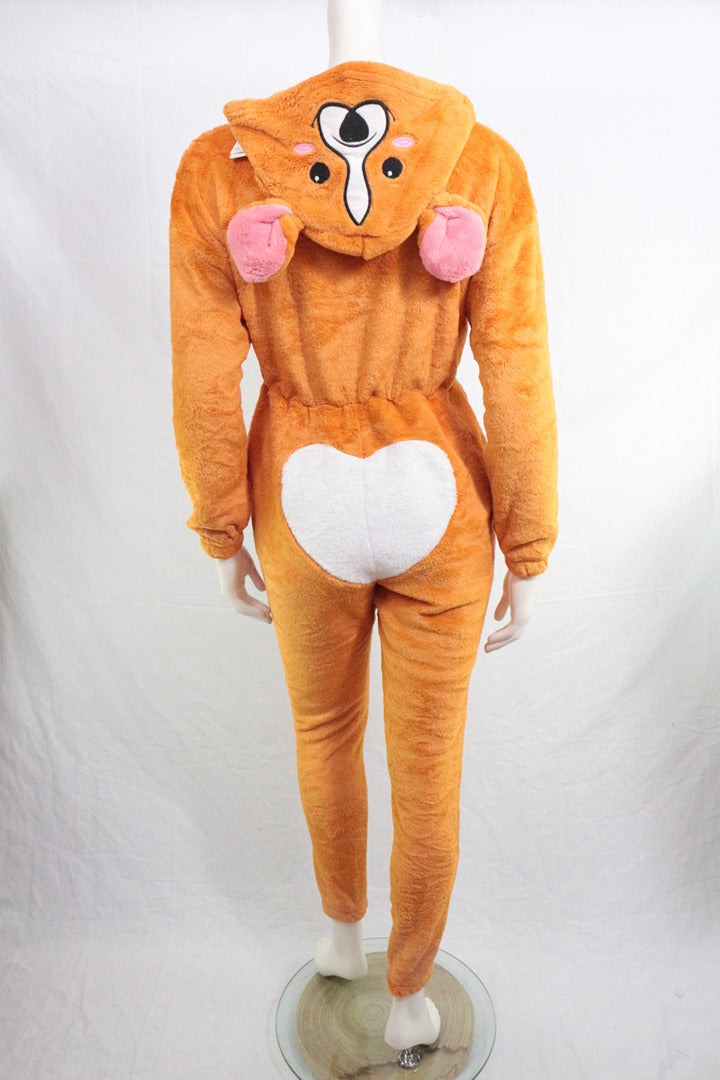 Combinaison pyjama corgi orange velours peluche Xs Y2k 8