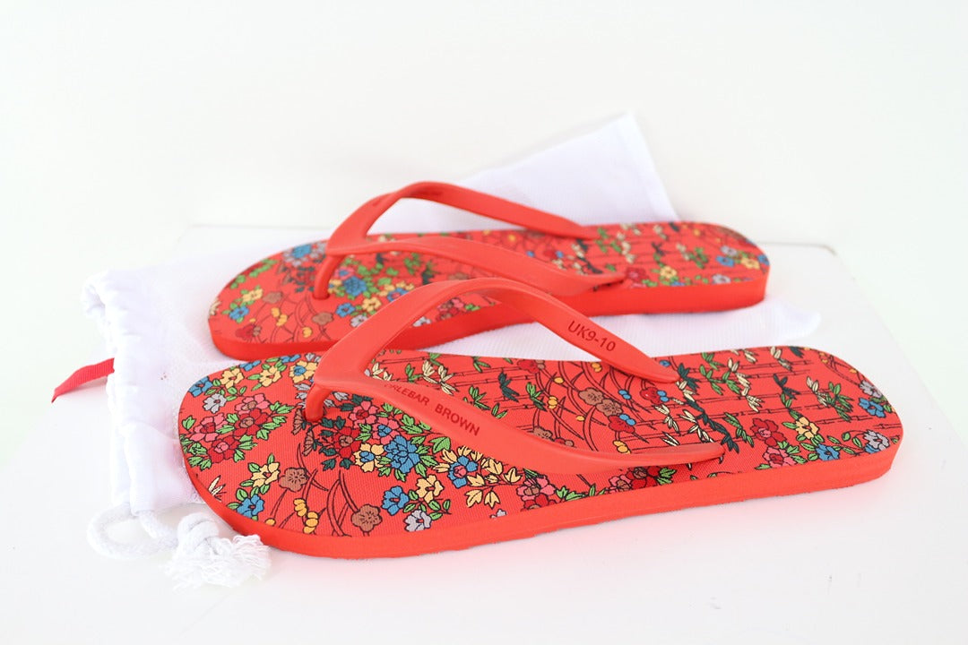 Tongs Orlebar Brown Rouge Motifs Fleurs Homme 43 3