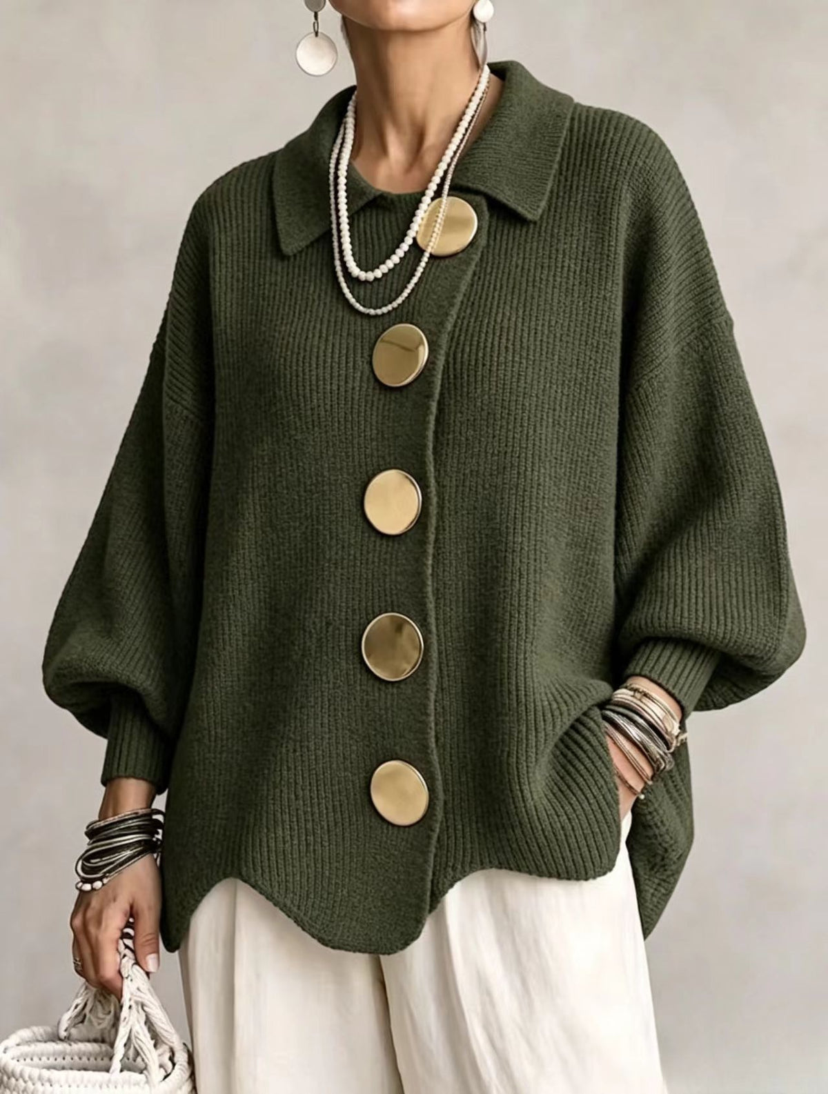 Gilet en maille boutonné col à revers – photo 13 – Frippin'Dealz
