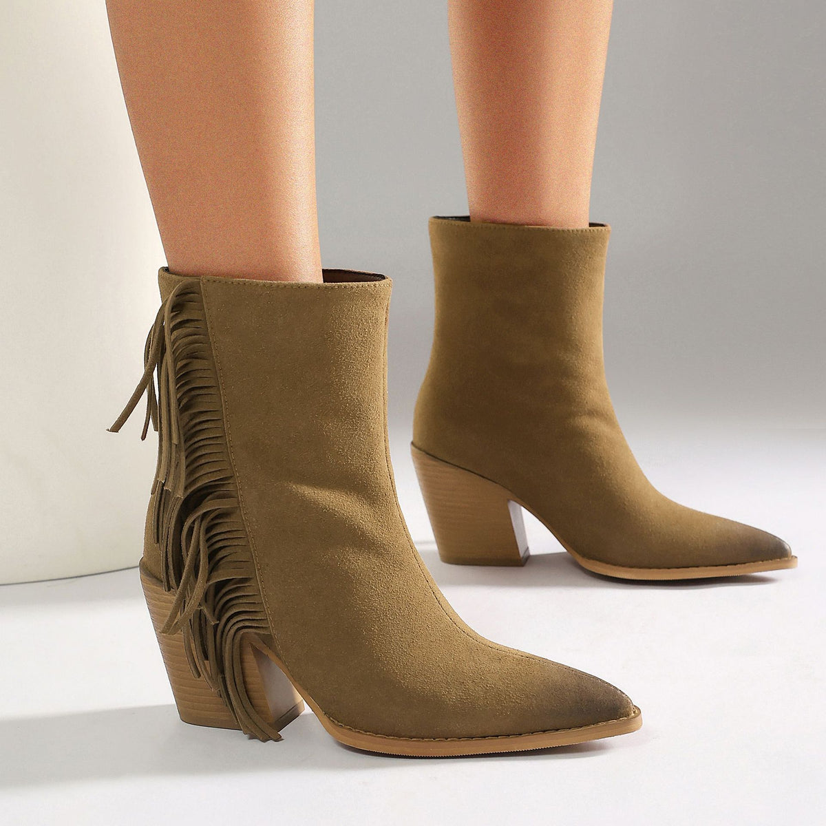 Bottines western à franges et bout pointu – photo 2 – Frippin'Dealz