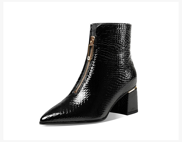 Bottines pointues cuir talon 6 cm femme – photo 16 – Frippin'Dealz