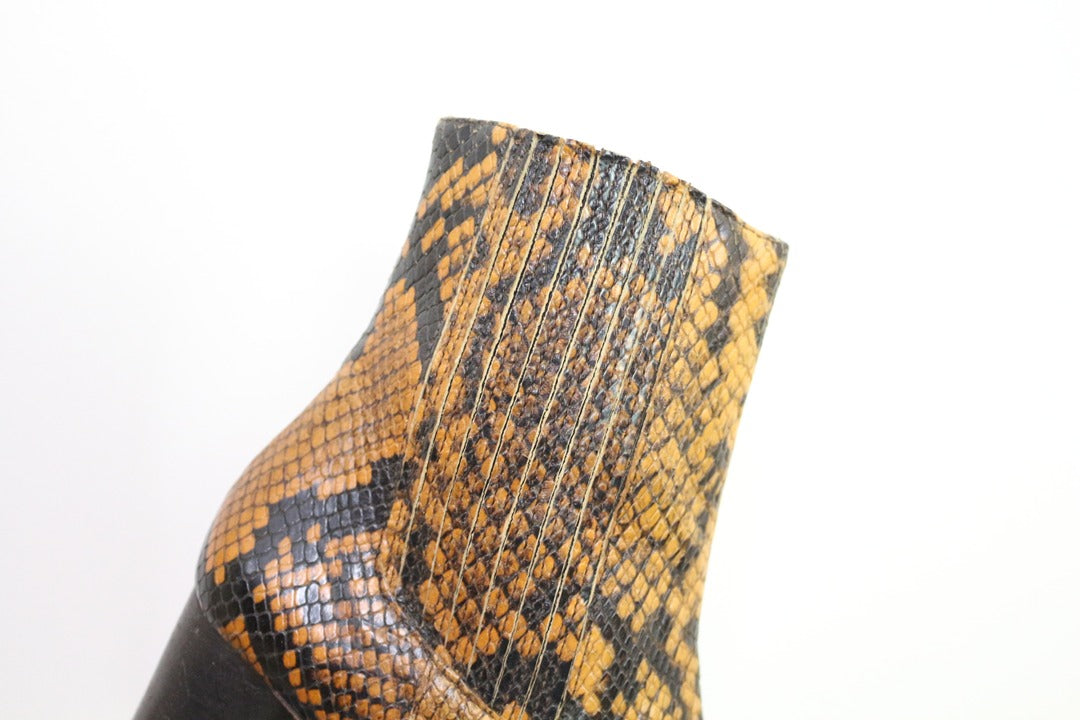 Bottines Sandro cuir de python véritable Marron Taille 37 8